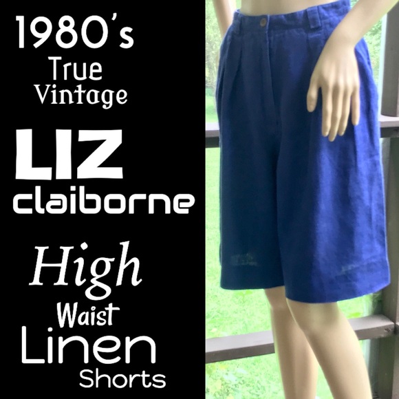 Liz Claiborne Pants - ▪️VTG▪️LIZ CLAIBORNE▪️1980’s Purple Linen Shorts